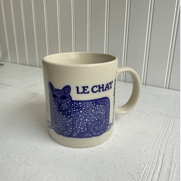Vintage Taylor & NG Naughty "Le Chat" The Cat Coffee Mug Japan | Yarn Ball Mouse - Picture 1 of 10